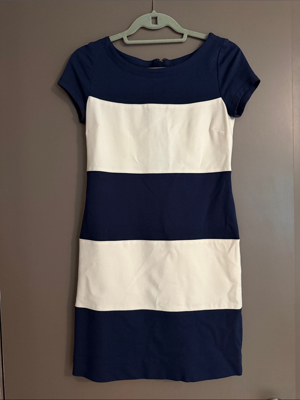 Banana Republic Navy and White Horizontal Stripe Dress